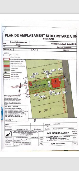 Teren 700 mp, cu proiect si fundatie, Les